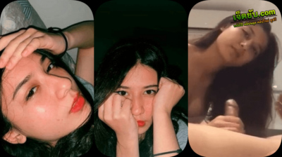 คลิปหลุดวัยรุ่นไทย น้องนักศึกษาตั้งกล้องถ่ายคลิปเย็ดกัน ให้แฟนสาวสวยหน้าคมจบควยอมอย่างมันก่อนจะขย่มกันจนน้ำแตก